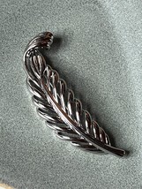 Estate Napier Signed Large SIlvertone Curled Leaf Pin Brooch – 2 and 7/8th’s x 7 - $13.09