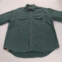 St John's Bay Men's Green Heavyweight Long Sleeve Shirt Pockets Size Large image 14