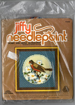 Vintage Jiffy Needlepoint Kit Robin Apple Blossoms Spring 5443 - £17.34 GBP