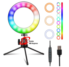 8&quot; Selfie Ring Light with Tripod Stand, RGB Ring Light for Video Conference - £15.12 GBP