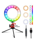 8&quot; Selfie Ring Light with Tripod Stand, RGB Ring Light for Video Conference - £14.85 GBP