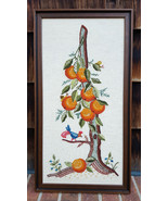 Vintage Needlepoint-Tree/Bird/Snail-Framed-Handmade-13x24.5&quot;-Embroidered... - £67.01 GBP