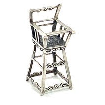 Vintage Sterling Silver Signed 925 Carve Ornate Miniature Baby High Chai... - $716.15 MXN
