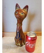 Clay Pottery Cat Figurine Sculpture Mexico Mexican El Gato FREE SHIPPING - £24.04 GBP
