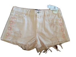 Hollister Juniors Destroyed Pink Wash Jeans Cotton Raw Hem Mini Denim Shorts 9 - £19.46 GBP