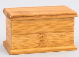 Small/Keepsake .1 Cubic Inches Horizontal Natural Bamboo Urn for Cremation Ashes - £74.74 GBP