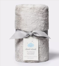 Solid Satin Edge Plush Fluffy Soft Blanket Cloud Island Gray Silver Baby NEW - £38.93 GBP