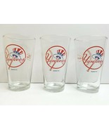 3 Yankees Budweiser Light Pint Glass 2011 MLB Baseball Beer Soda Barware... - £19.60 GBP