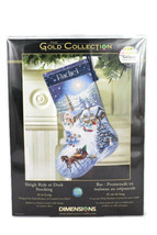 Dimensions Gold Col Sleigh Ride at Dusk Snow Sun Stocking Counted Cross ... - $49.49