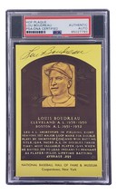 Lou Boudreau Signed 4x6 Cleveland HOF Plaque Card PSA/DNA 85027793 - $67.89