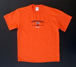 Arkansas American Resort Wear Men&#39;s T-Shirt L Large Orange - £9.63 GBP