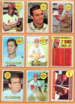 1969 Topps St Louis Cardinals Team Lot 9 diff Bob Gibson Joe Torre Bill White ! - £10.34 GBP