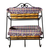 Longaberger Wrought Iron Envelope Rack Hooks Two Woven Traditions Lined Baskets - £109.62 GBP