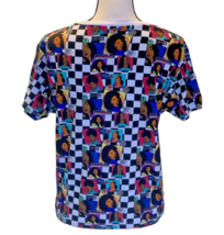 Blessed Queen Womens Shirt Size L Drawstring Hem Short Sleeve Multicolor - £10.98 GBP