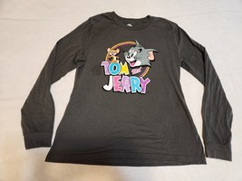 Tom and Jerry Cartoon Logo Womens Shirt Size Medium Graphic Tee Long Sleeve - $13.85