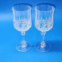 Cristal D&#39;Arques Durand 6.5” Longchamp Crystal Wine Glasses  - MINT Pair... - $21.76