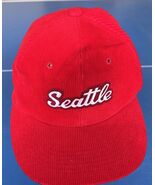 Vintage Seattle Hat Cap Snap Back Corduroy Script Spell Out Trucker red ... - $1,071.47 MXN