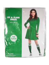 Amscan Fit  &amp; Flare Green Dress Womens Halloween Costume Dress Up Cosplay - £10.50 GBP
