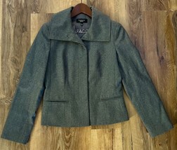 Talbots 99% Wool Blend Blazer Jacket Long Sleeves Button Front Gray  Sz 4 EUC - £21.81 GBP