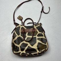 Vtg DOONEY &amp; BOURKE Large Giraffe Animal Print Shoulder Hobo Handbag Purse Brown - £55.15 GBP
