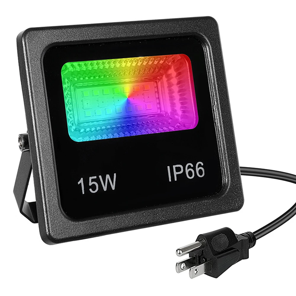 RGB Smart LED Floodlight Bluetooth APP Control Flood Light 15/25/50W Holiday Out - £183.36 GBP