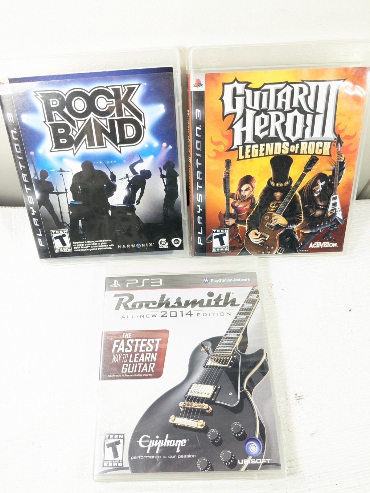 PlayStation 3 PS3 game set 3 Guitar Hero III Legends of Rock RockBand Ro... - $22.00