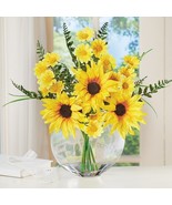 Floral Bouquet w/ Vase Sunflower Daisy Centerpiece Artificial Flowers Gi... - €20,48 EUR