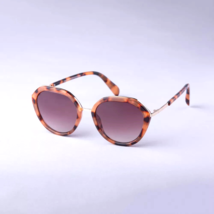 A New Day Women&#39;s Angular Round Tortoise Shell and Metal Sunglasses (BROWN) -NEW - £11.12 GBP