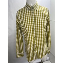 Zegna Sport Men Shirt Long Sleeve Button Up Gingham Green Slim Fit Large L - £20.11 GBP