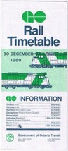 Go Rail Service Timetable December 1989 - $2.16