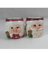 Vintage Ganz Santa &amp; Mrs. Claus Holding Bells 2.5&quot; Votive Candle Holders - €10,18 EUR