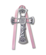 PROTECT THIS CHILD PEWTER CRIB CROSS - GIRL - $16.40 CAD
