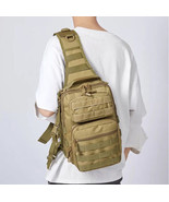 Men Outdoor Shoulder Bag Sling Crossbody Chest Nylon Travel Military Bac... - £32.75 GBP
