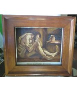 Painting Jesus in Pilate&#39;s Dungeon Oil on Canvas signed F. Bird 14 1/2 x... - £131.88 GBP