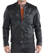 Mens Leather Jacket Stylish SlimFit Genuine Lambskin Motorcycle Bomber B... - $161.21 CAD