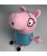 2021 Peppa Pig Daddy Plush Blue Whiskers Glasses Hasbro Just Play 10” - $8.60