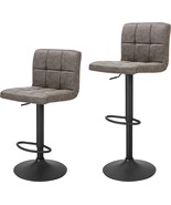 Set Of 2 Counter-Height, Swivel Barstools With Footrests And Thicker Cus... - £132.95 GBP