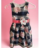 NWT Jona Michelle Girl Size 5 Summer Spring Flowers Dress Sleeveless Nav... - $23.27