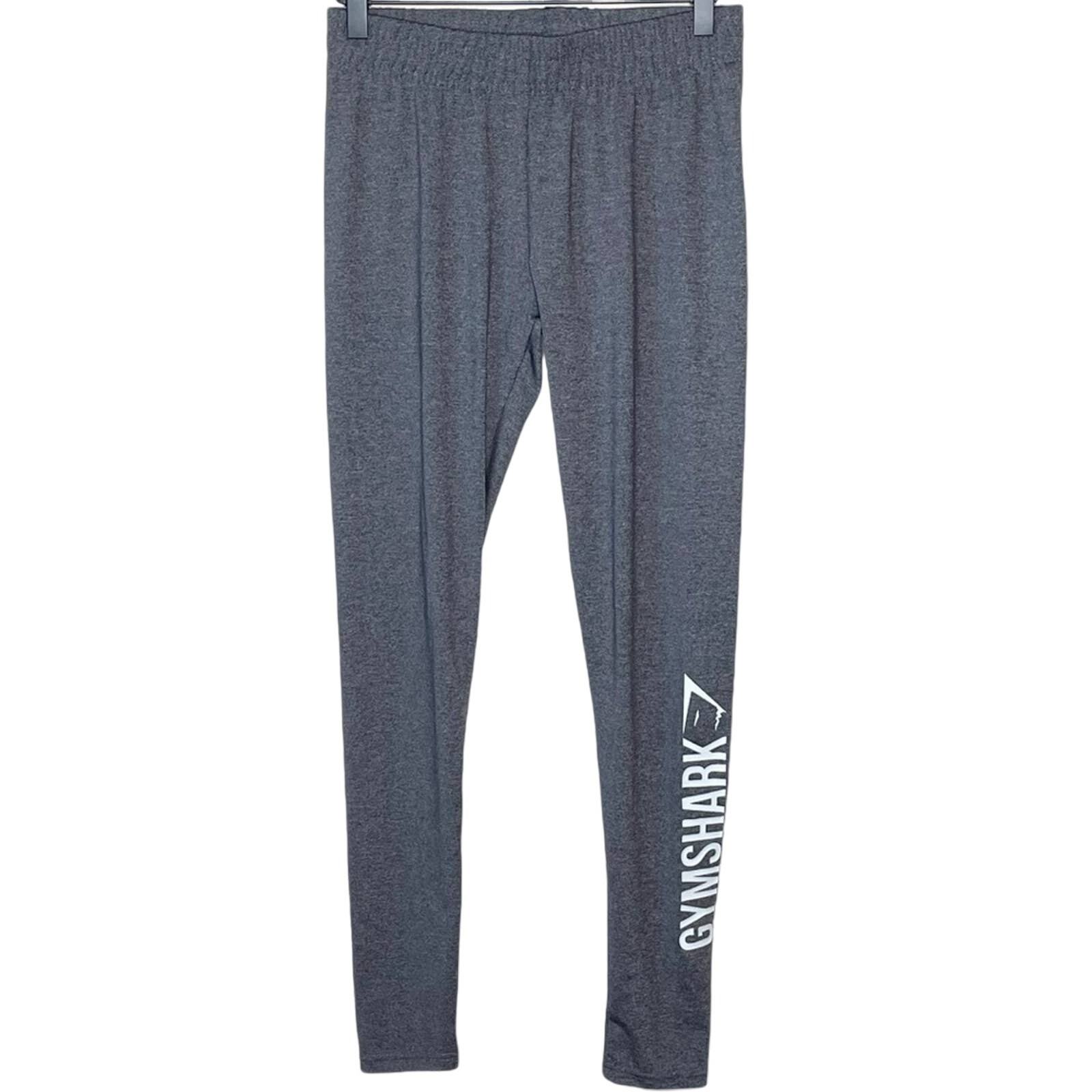 Primary image for GYMSHARK spellout gray heather full length leggings women's size small