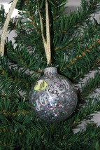 Bee Jolly Silver Sparkle Christmas Ball Ornament - £3.93 GBP