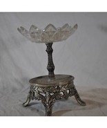 Cut Glass Fruit Bowl or Candy/Nut Dish on Silver Pedestal - $99.00