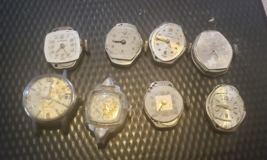 RARE LOT of 8  40&#39;s 50&#39;s VTG Ladies Watch Movements Caravelle Vulcain Wittnauer - £54.66 GBP