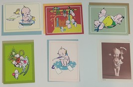 Vtg Rose O&#39;Neill Kewpie Doll Blank Greeting Cards M-Five Graphics Hand Painted - £15.57 GBP