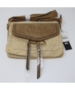 VR NYC Tan Adjustable Woven Natural Straw Knit Crossbody Shoulder Bag Pu... - £15.45 GBP