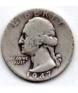 1947 P Washington Quarter - 90% silver - £4.70 GBP