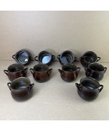 Lot of 10 - Crate &amp; And Barrel Brunswick Brown Soup Chili Two Handles St... - $123.48 CAD