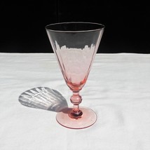3 FRY17-6 Pink Optic Depression Glass 10 oz Water 6 1/4&quot; Goblet - $95.03