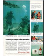 Canadian Club PRINT AD &quot;Barracuda Sunken Treasure&quot; Canadian Blended Whis... - $11.39
