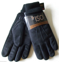 Isotoner Mens Black Brushed Microfiber Thinsulate Plantinum Gloves One Size - $14.99