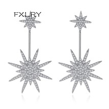 FXLRY New Design Fashion MiInlay AAA Zircon Geometric Sunflower After Hanging Ea - £16.51 GBP